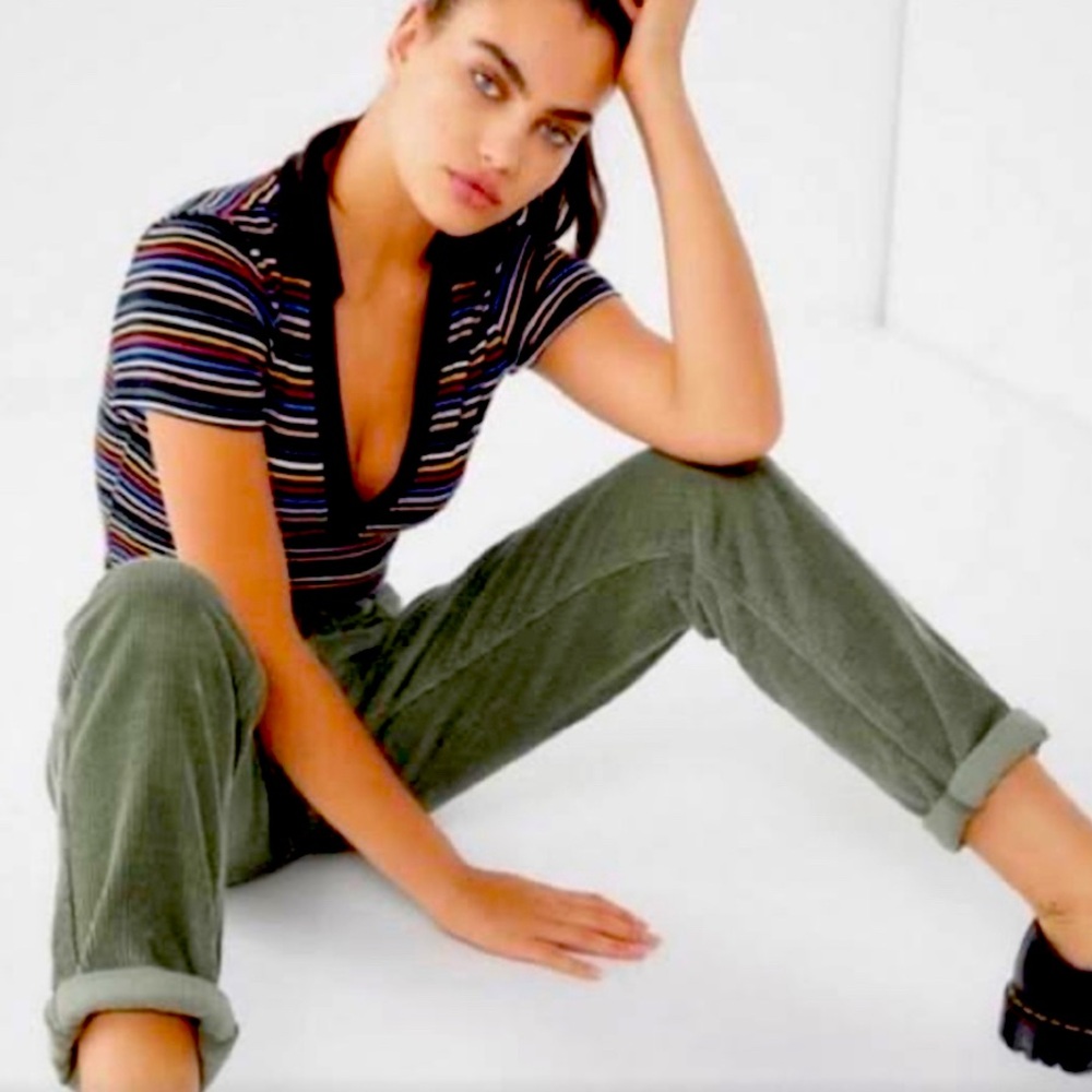 BDG Urban Outfitters Green Mom High Rise 100% Cotton Cords Size 26